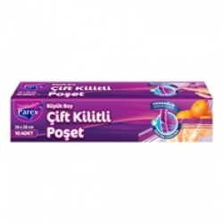 Parex büyük boy çift kilitli poşet