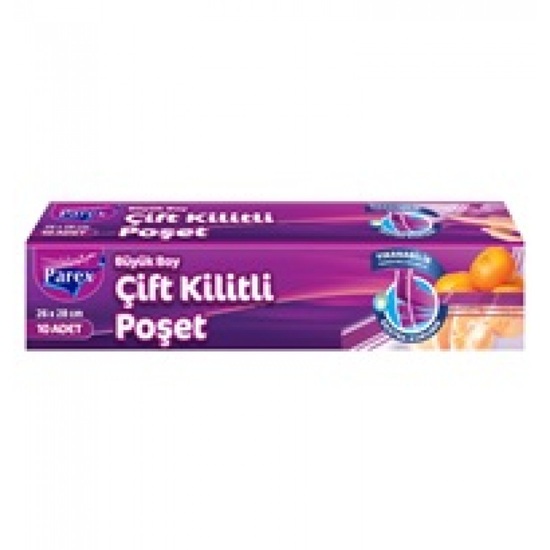 Parex büyük boy çift kilitli poşet