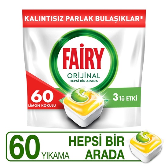 Fairy Orijinal Hepsi Bir Arada Bulaşık Makinesi Tableti 60  