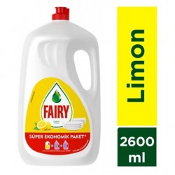 Fairy Süper Ekonomik Paket Sıvı Bulaşık Deterjanı 2600 ml Limon Kokulu