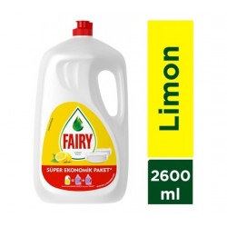 Fairy Süper Ekonomik Paket Sıvı Bulaşık Deterjanı 2600 ml Limon Kokulu