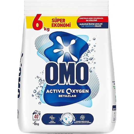 Omo Active Oxygen Beyazlar için 6 kg Toz Deterjan