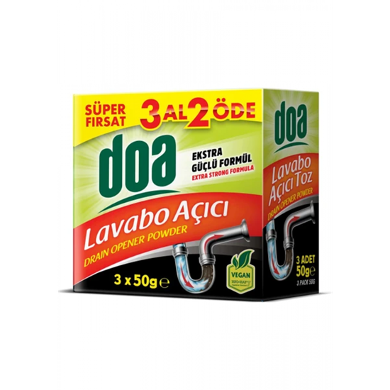 DOA TOZ LAVABO AÇICI  3 AL 2 ÖDE 3X50 GR.